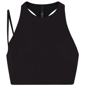 Skims Black Sleeveless Cut Out Crop Top